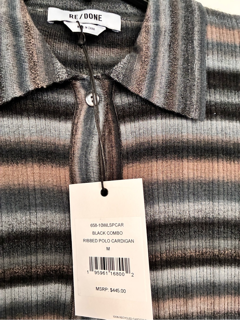 NWT Re/Done Ribbed Polo Cardigan - Picture 4 of 5